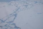 Antarctic ice shelf as seen from Ilyushin