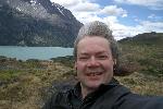 Me on a windy day at Torres del Paine National Park, Chile