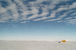 Clouds over tent, Antarctica