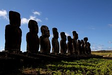 Easter Island Moai, group