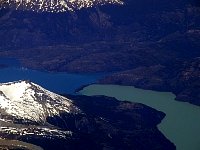 Aerial view of South Chile glacier streams
