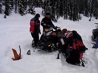 Taking apart the snowmobile