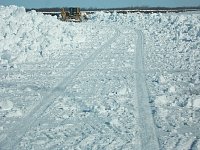 Bulldozer on the ice road
