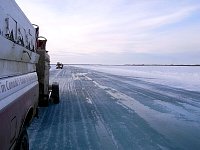 Slushy ice road
