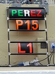 Sergio Perez pit sign