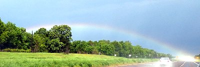 Rainbow in rural Texas