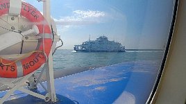 View from hovercraft hafway to Isle of Wight