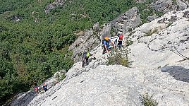 Looking down at the starting section