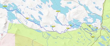 Map of dogsledding tour 2024